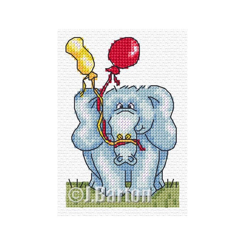 Party elephant cross stitch chart