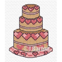 Love heart cake cross stitch chart