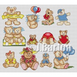Teddy collection cross stitch chart