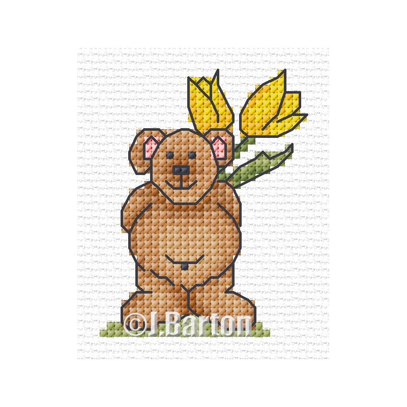 Surprise bear cross stitch chart