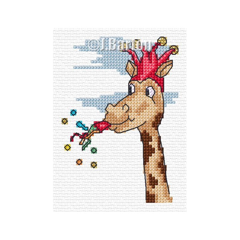 Silly giraffe cross stitch chart