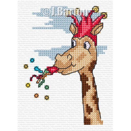 Silly giraffe cross stitch chart