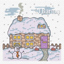 Cottage snow scene (cross...