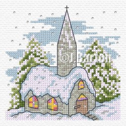 Church in the snow (cross...