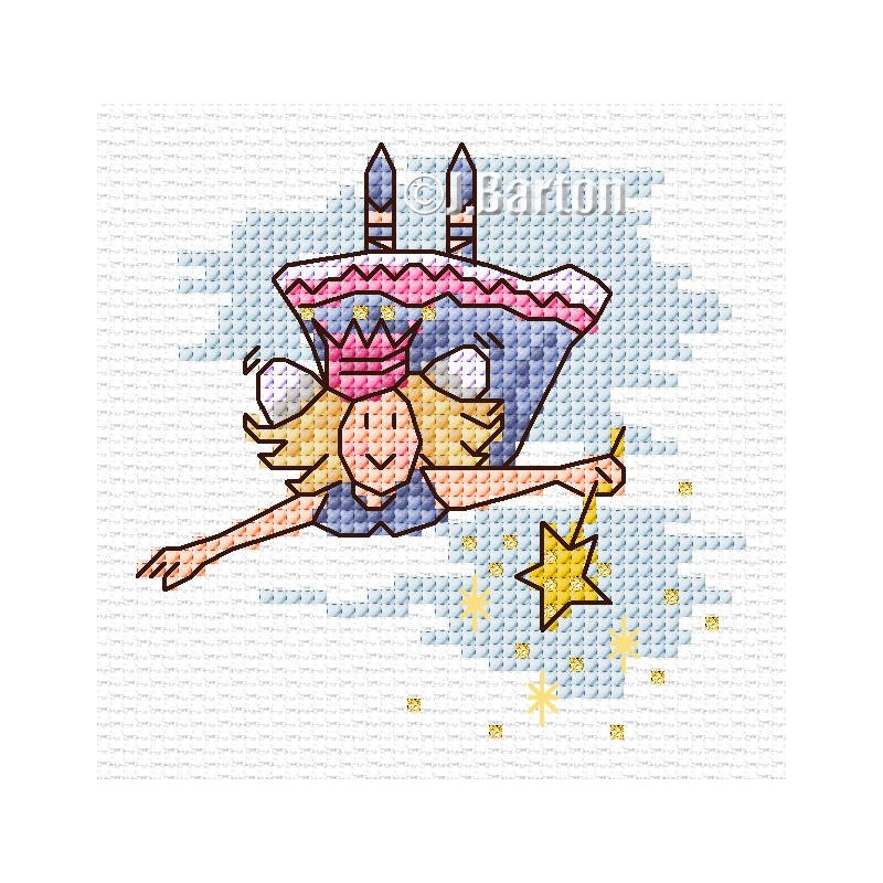 Flying fairy cross stitch chart