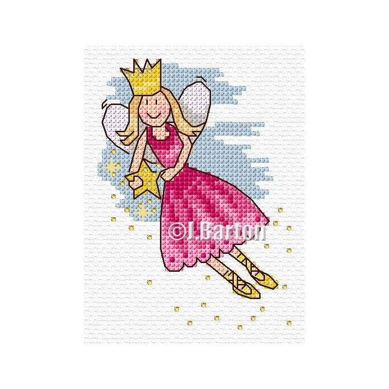 Shooting star fairy cross stitch chart