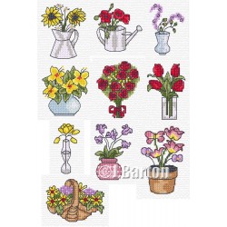 Flower selection cross stitch chart