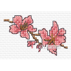 Pink blossom cross stitch chart