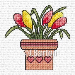 Flower pot cross stitch chart