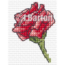 Single red rose cross stitch chart