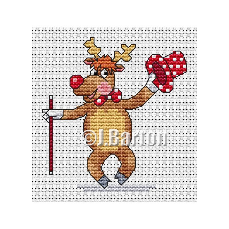 Dancing reindeer cross stitch chart