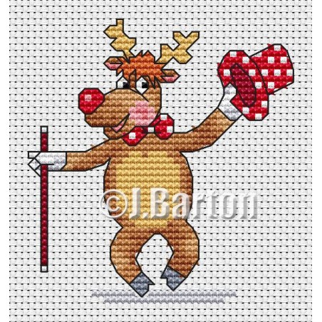 Dancing reindeer cross stitch chart