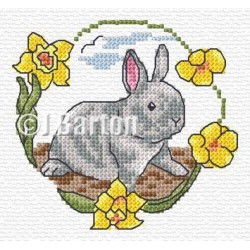 Grey rabbit cross stitch chart