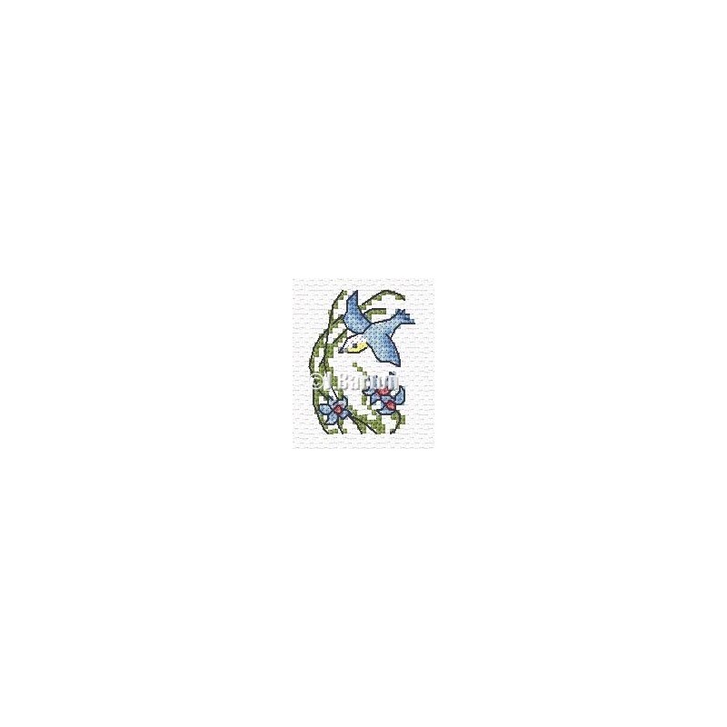 Bird in flight cross stitch chart