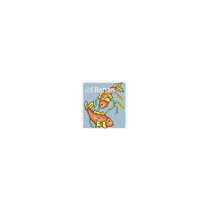 Koi carp cross stitch chart