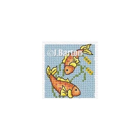 Koi carp cross stitch chart