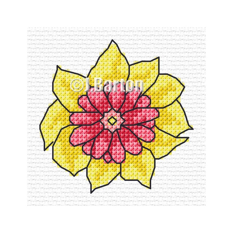 Single flower cross stitch chart