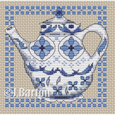 Delft teapot cross stitch chart