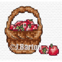 Basket of apples cross stitch chart