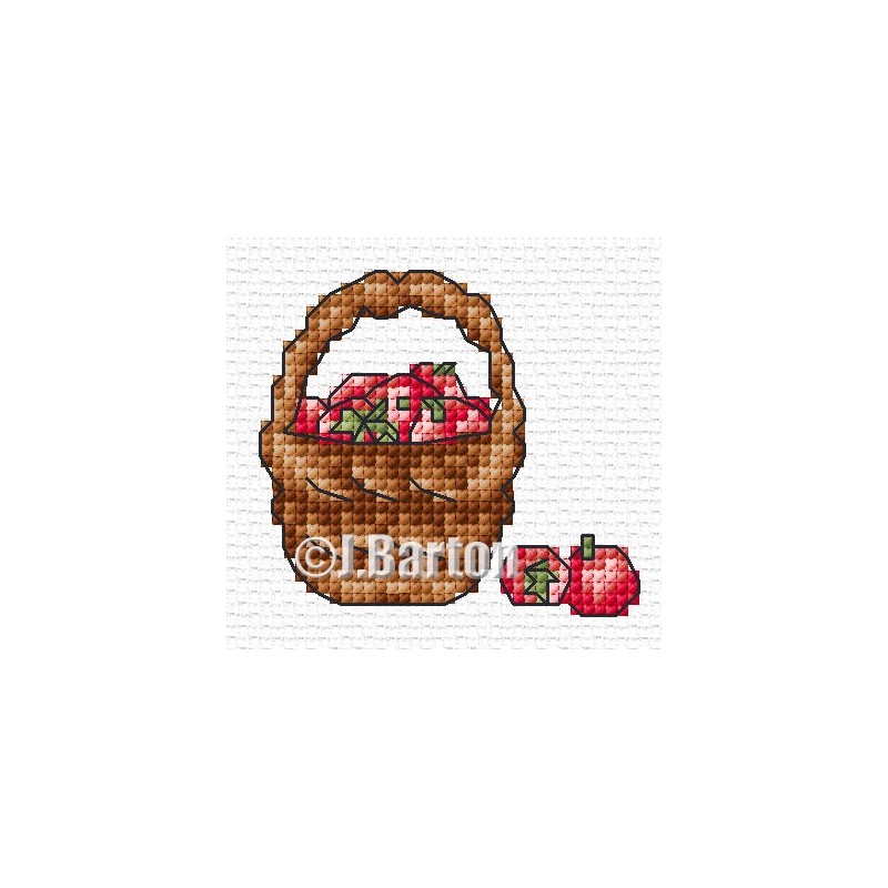 Basket of apples cross stitch chart