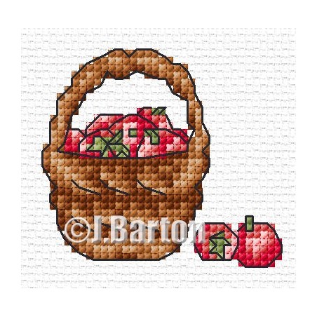 Basket of apples cross stitch chart