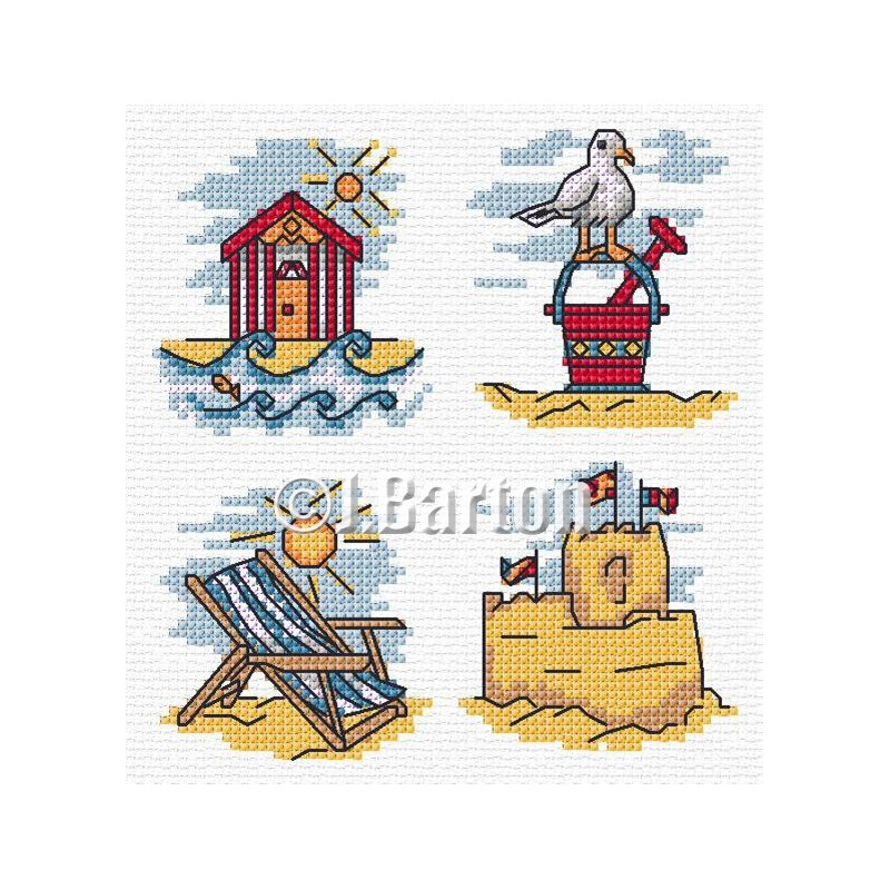 On the beach cross stitch chart