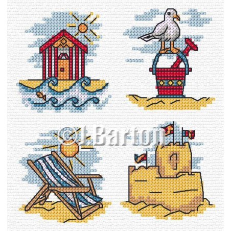 On the beach cross stitch chart