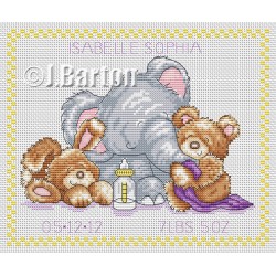 Animal baby sampler cross stitch