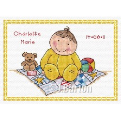 Welcome baby sampler cross stitch chart