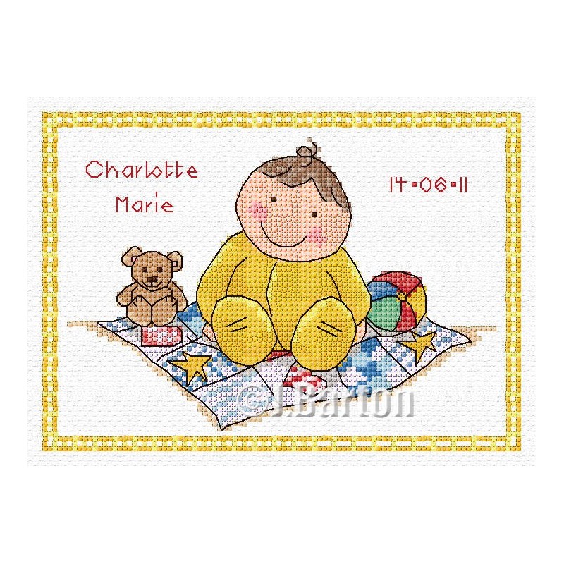 Welcome baby sampler cross stitch chart