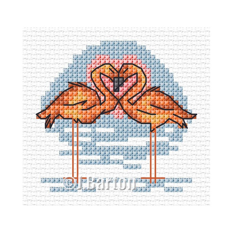 Flamingos cross stitch chart