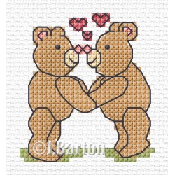 Bears in love cross stitch chart