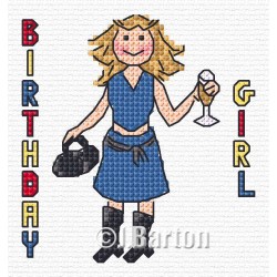 Birthday girl cross stitch chart