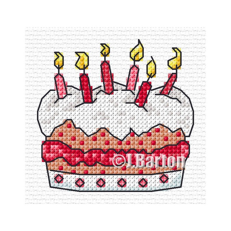 Birthday cake cross stitch chart