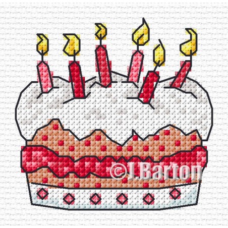 Birthday cake cross stitch chart