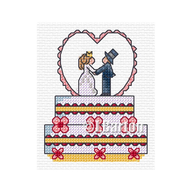 Wedding cake cross stitch chart