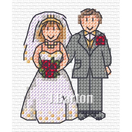 Bride and groom cross stitch chart