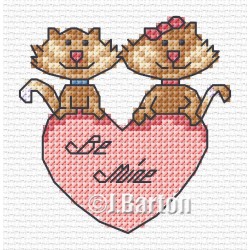 Valentine cats cross stitch chart