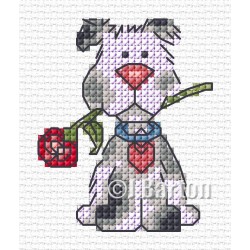 Valentine dog cross stitch chart
