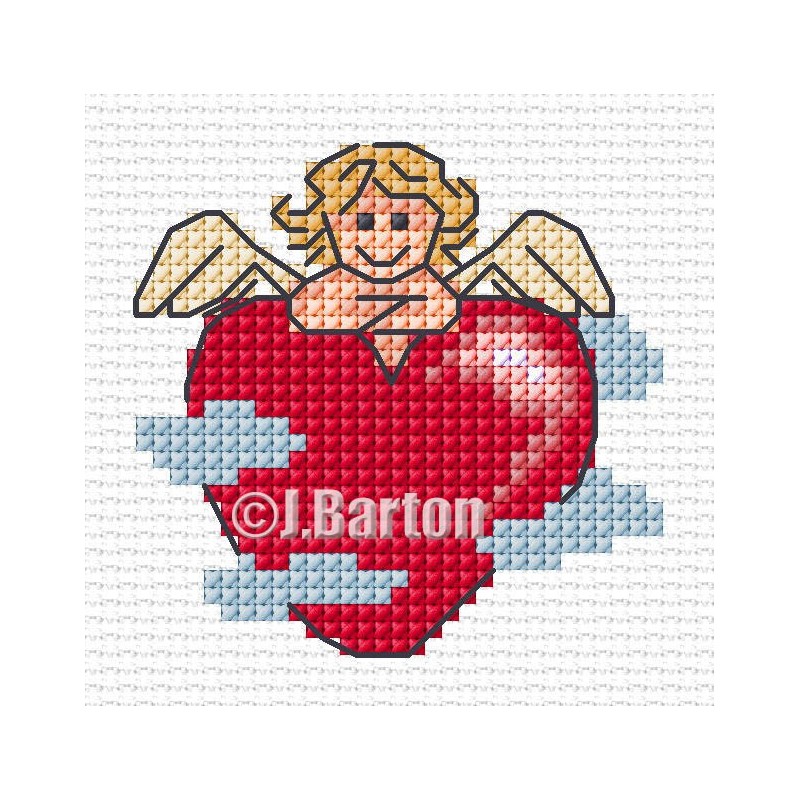 Cupid's rest cross stitch chart