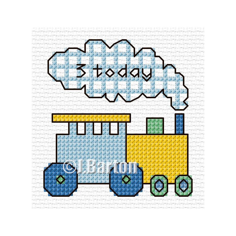 Boys train cross stitch chart