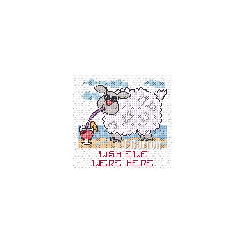 Wish ewe were here cross stitch chart