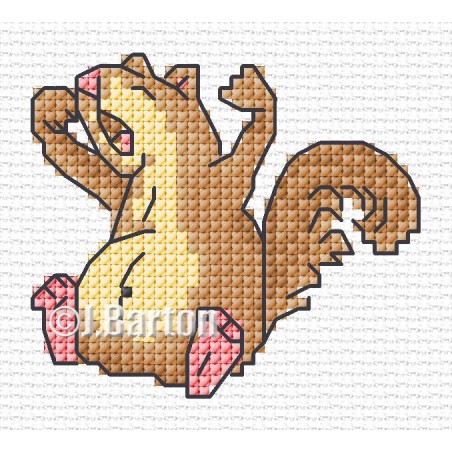 Sleepy squirrel cross stitch chart