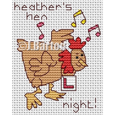 Hen night cross stitch chart