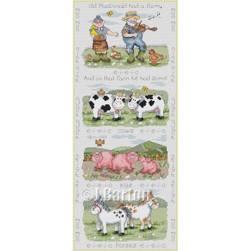 Old MacDonald cross stitch chart