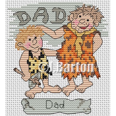 Caveman dad cross stitch chart