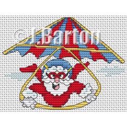 Hang gliding santa cross stitch chart