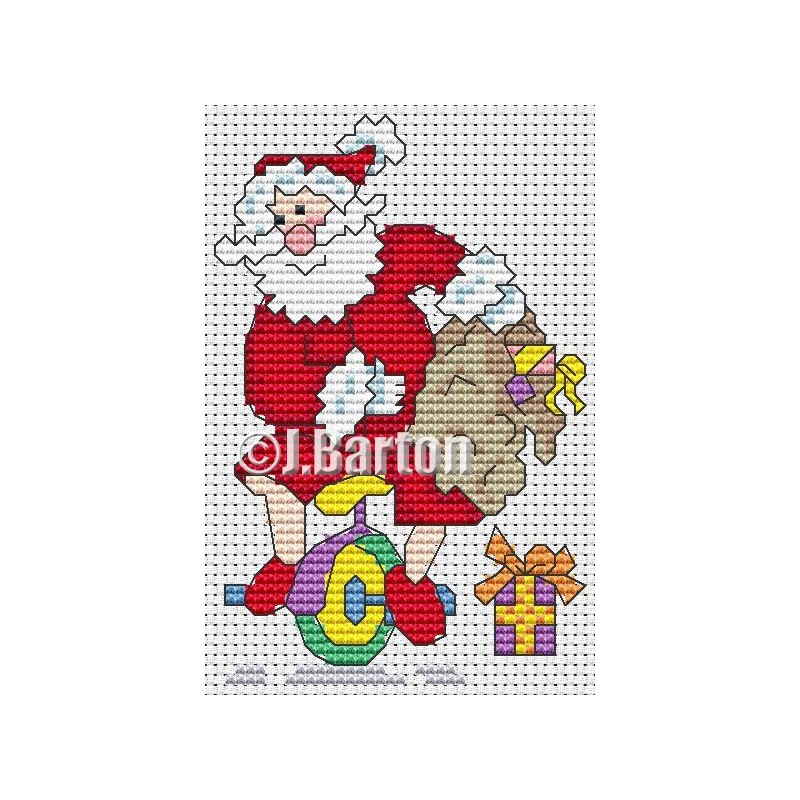 Santa's unicycle fun cross stitch chart