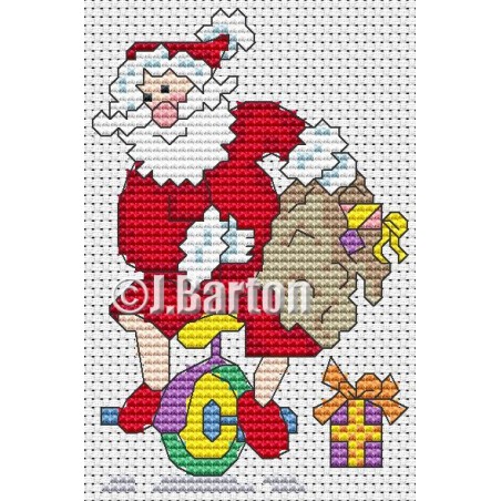 Santa's unicycle fun cross stitch chart