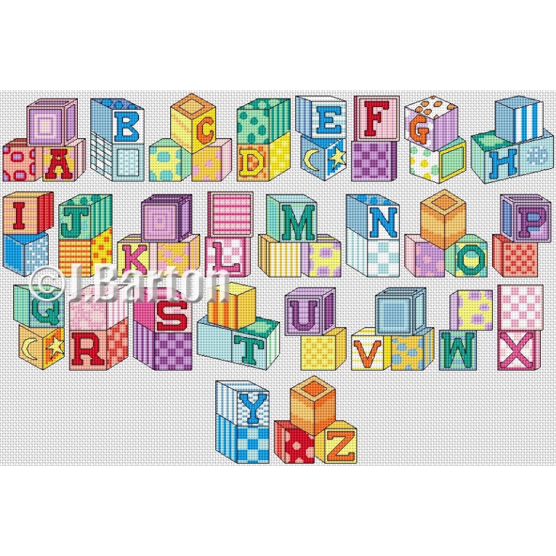 Building blocks cross stitch chart